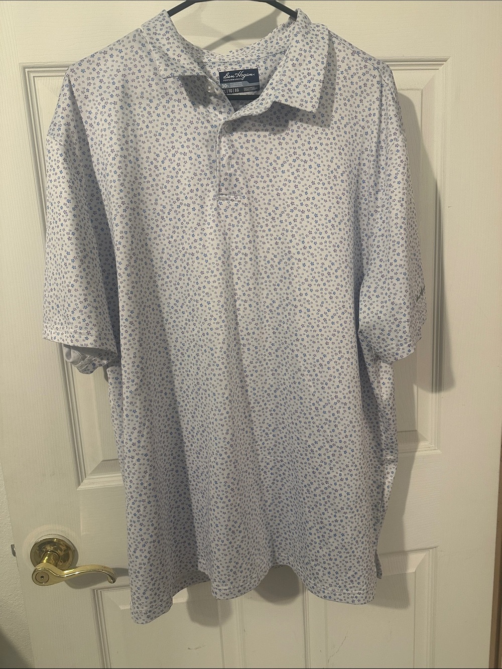 Ben Hogan Performance Men’s Polo Size Large White Floral
